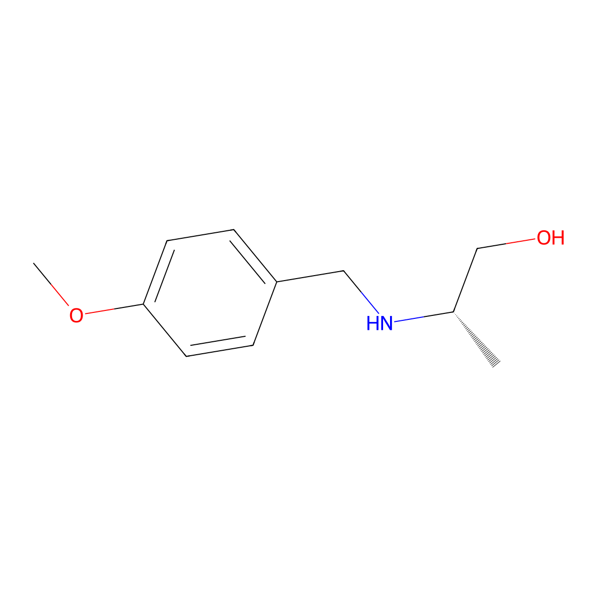 (S)-2-(4-methoxybenzylamino)propan-1-ol molecular structure, CAS 570398-18-4