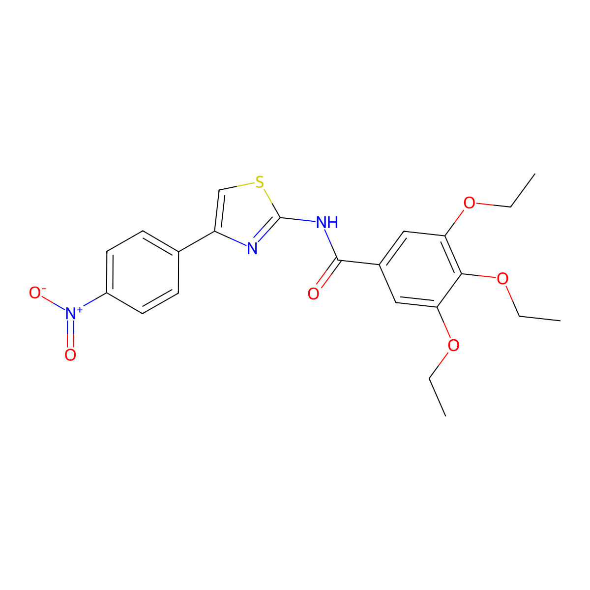 3,4,5-triethoxy-N-[4-(4-nitrophenyl)-1,3-thiazol-2-yl]benzamide molecular structure, CAS 5704-34-7