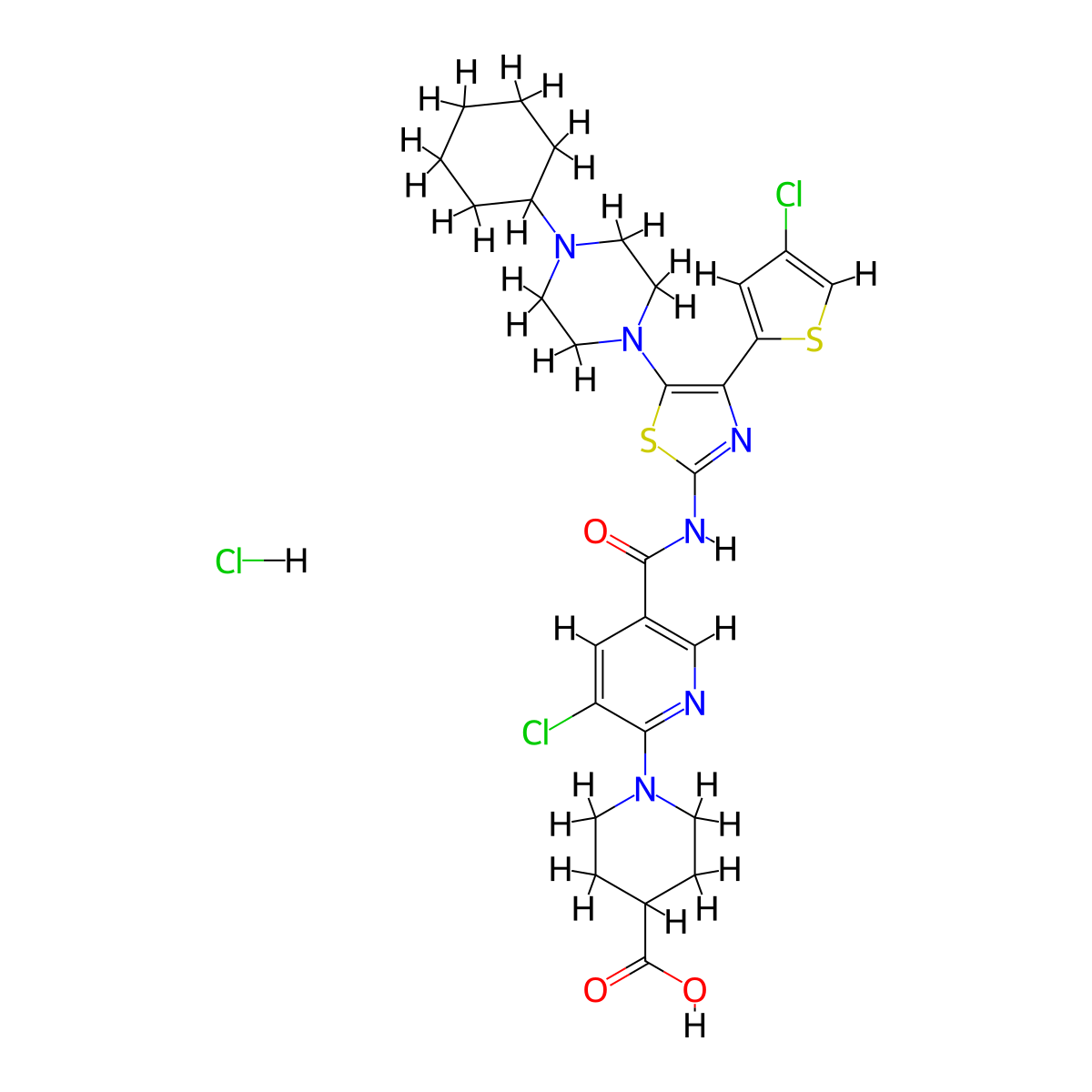 Avatrombopag hydrochloride molecular structure, CAS 570403-17-7