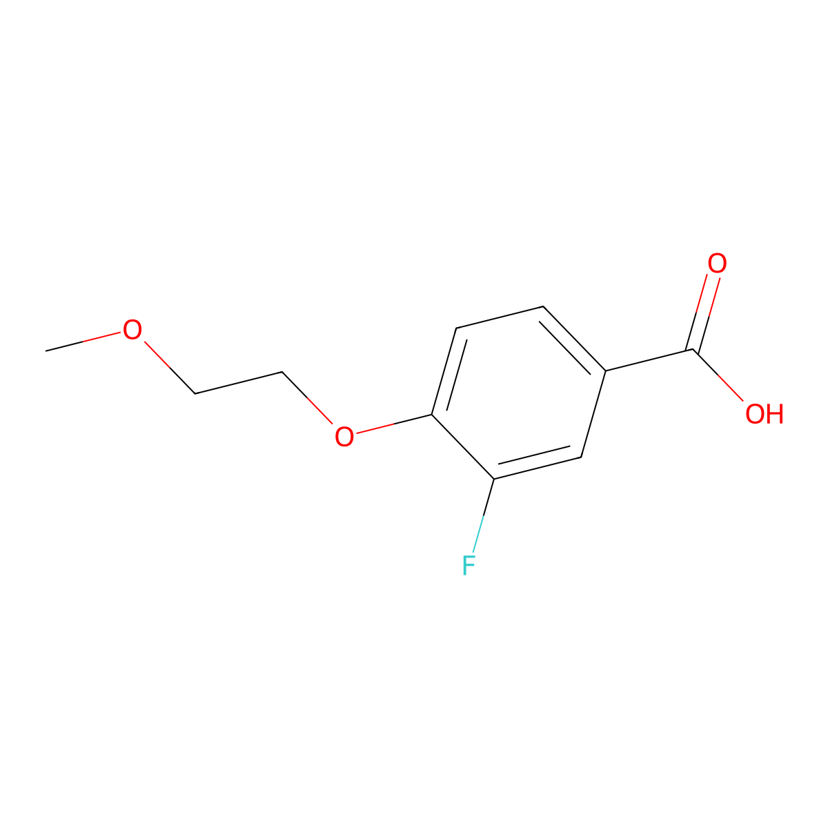 3-Fluoro-4-(2-methoxyethoxy)benzoic acid molecular structure, CAS 570408-25-2