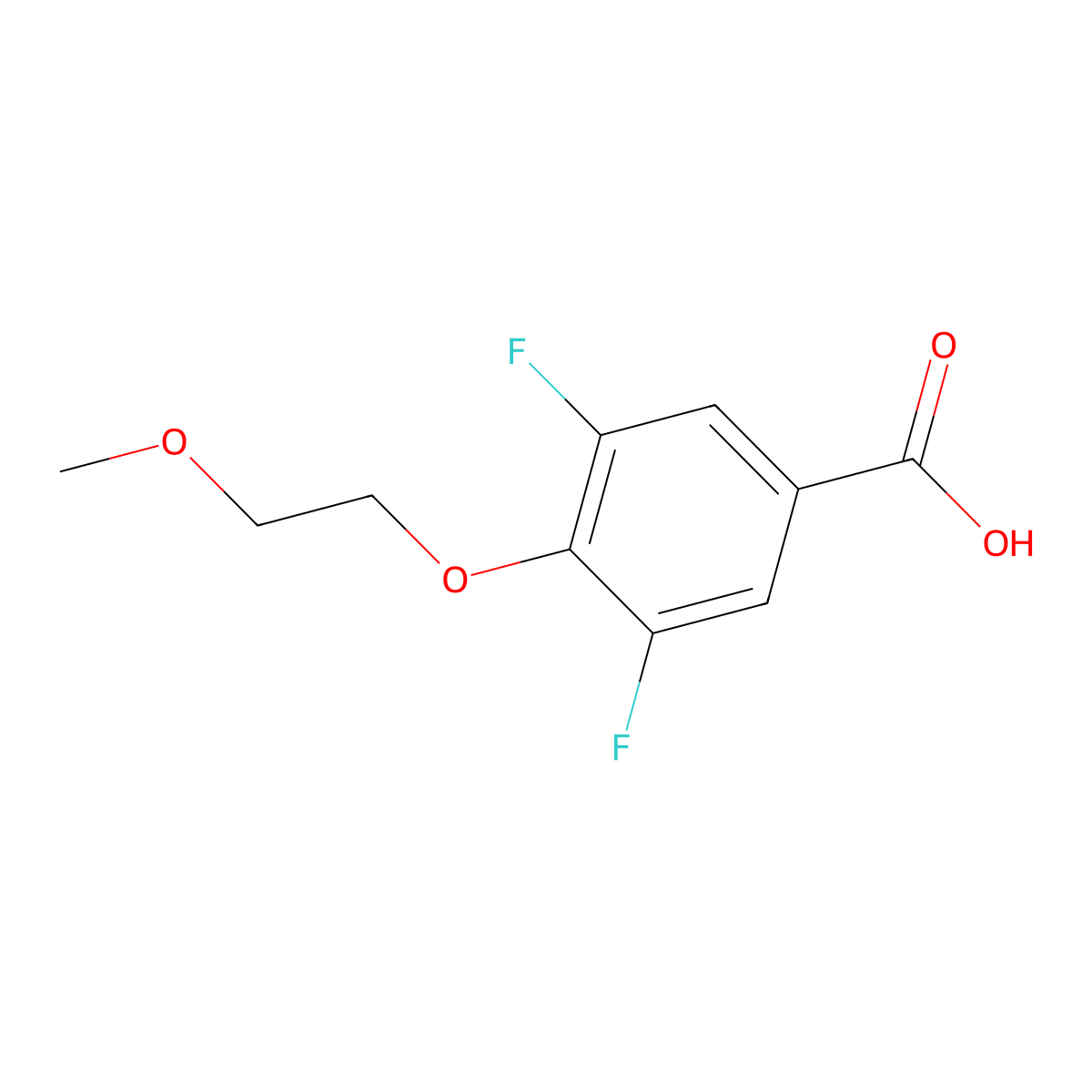 3,5-Difluoro-4-(2-methoxyethoxy)benzoic acid molecular structure, CAS 570408-49-0