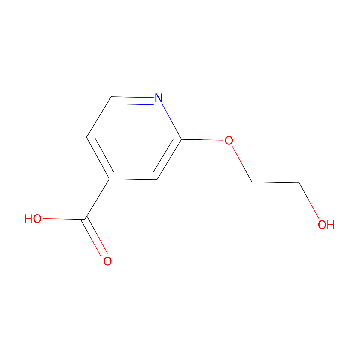 2-(2-Hydroxyethoxy)isonicotinic acid molecular structure, CAS 570408-53-6