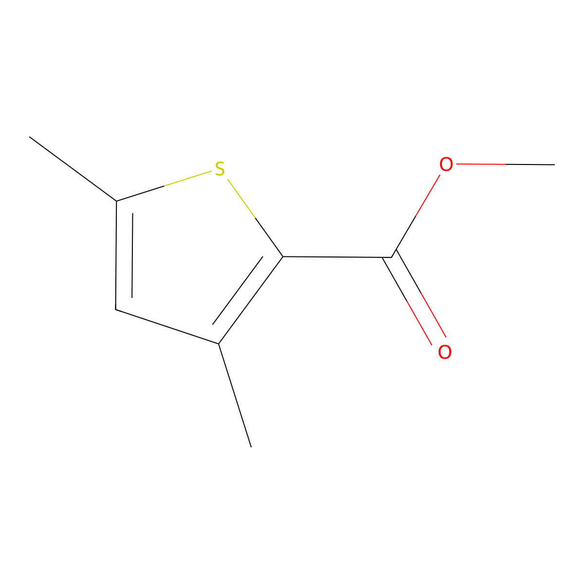 Methyl 3,5-dimethylthiophene-2-carboxylate molecular structure, CAS 57041-28-8