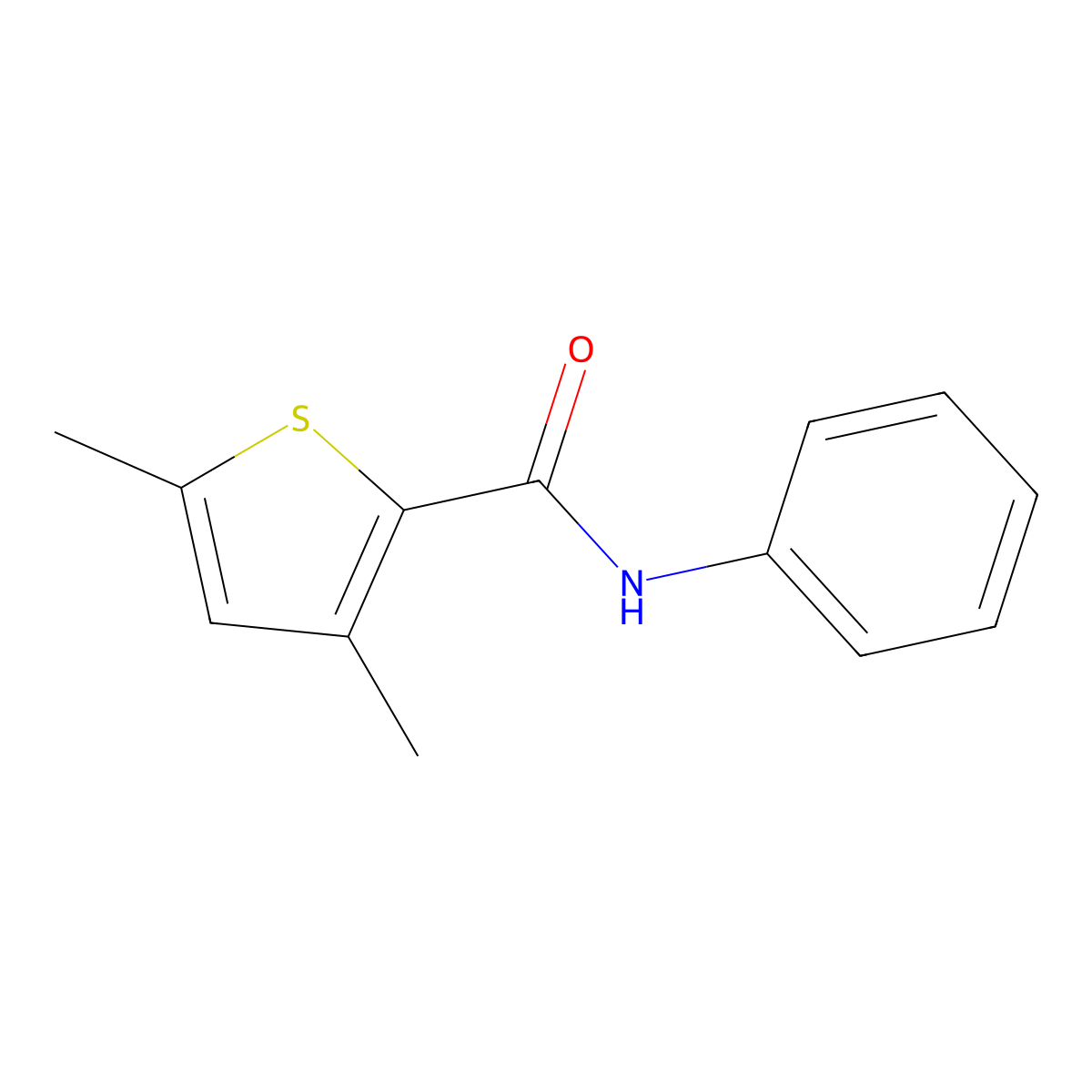 3,5-dimethyl-N-phenyl-2-thiophenecarboxamide molecular structure, CAS 57041-29-9