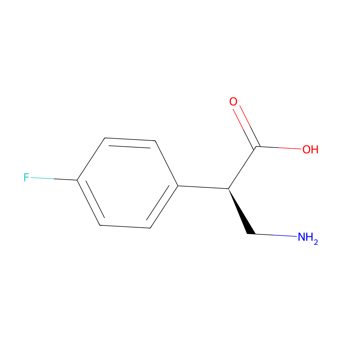 (R)-3-Amino-2-(4-fluorophenyl)propanoic acid molecular structure, CAS 570412-36-1
