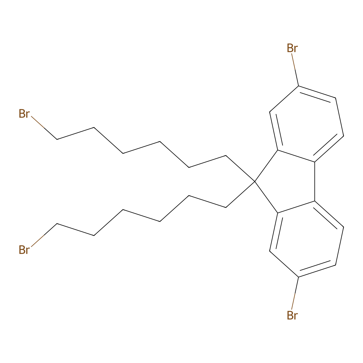 2,7-Dibromo-9,9-bis(6-bromohexyl)fluorene molecular structure, CAS 570414-33-4