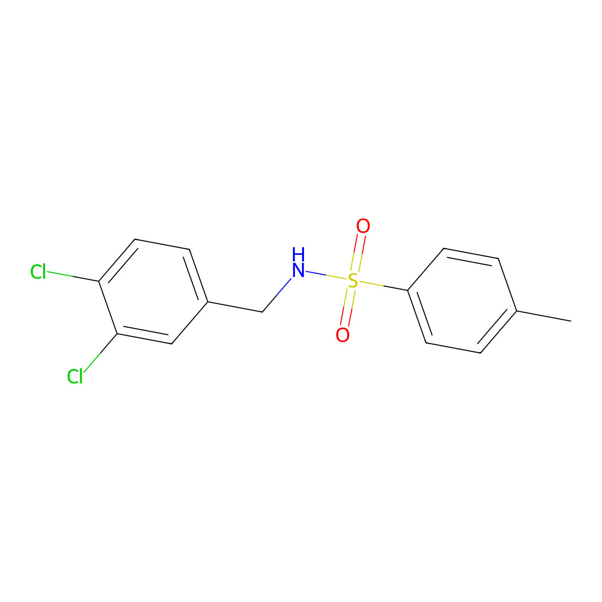 N-(3,4-dichlorobenzyl)-4-methylbenzenesulfonamide molecular structure, CAS 570418-56-3