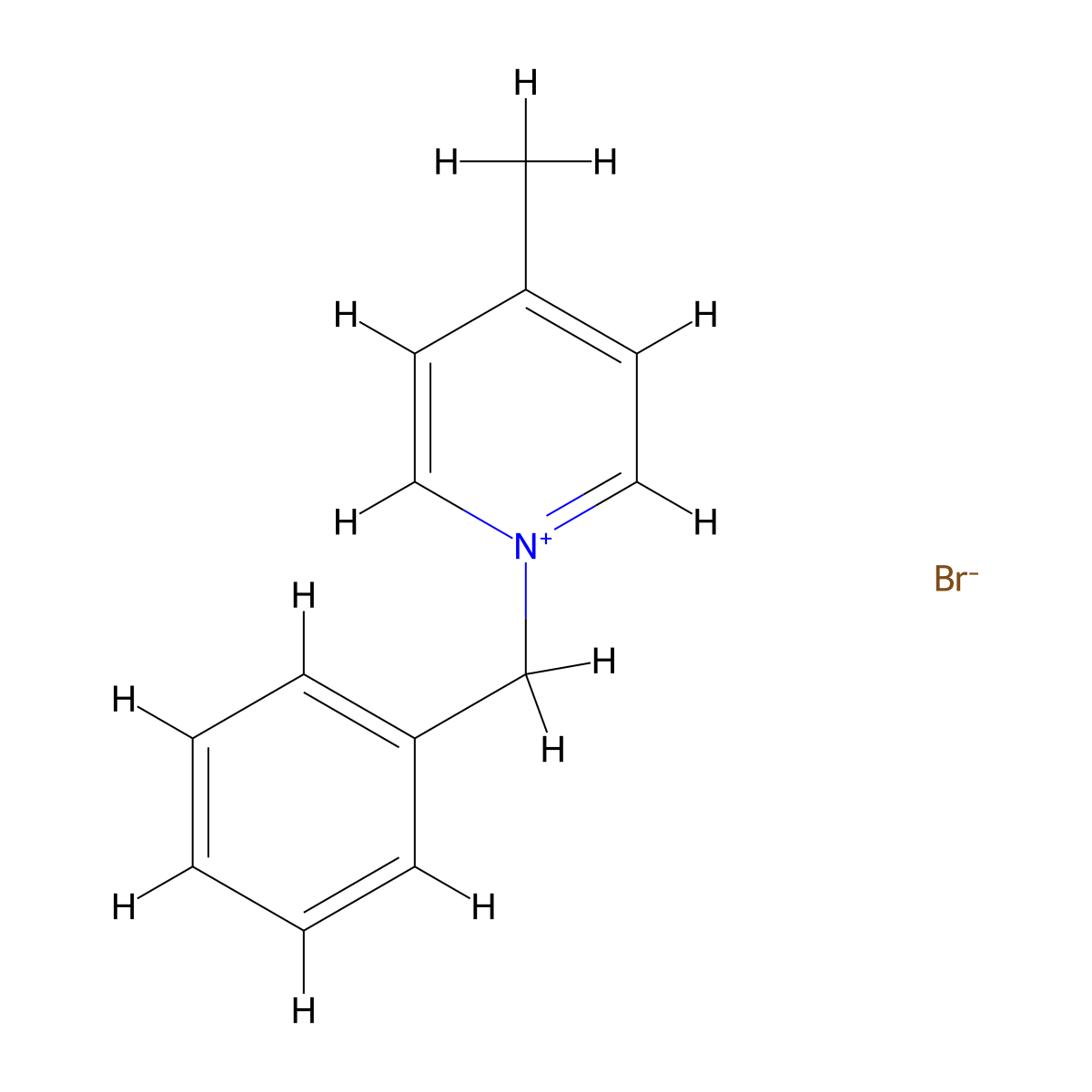 1-Benzyl-4-methylpyridin-1-ium bromide molecular structure, CAS 57042-58-7