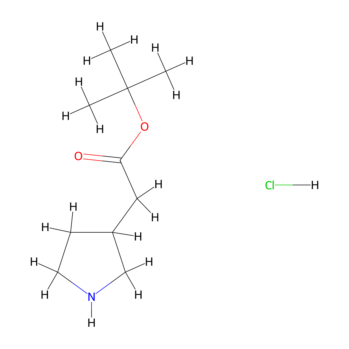 Pyrrolidin-3-YL-acetic acid tert-butyl ester hydrochloride molecular structure, CAS 570424-02-1
