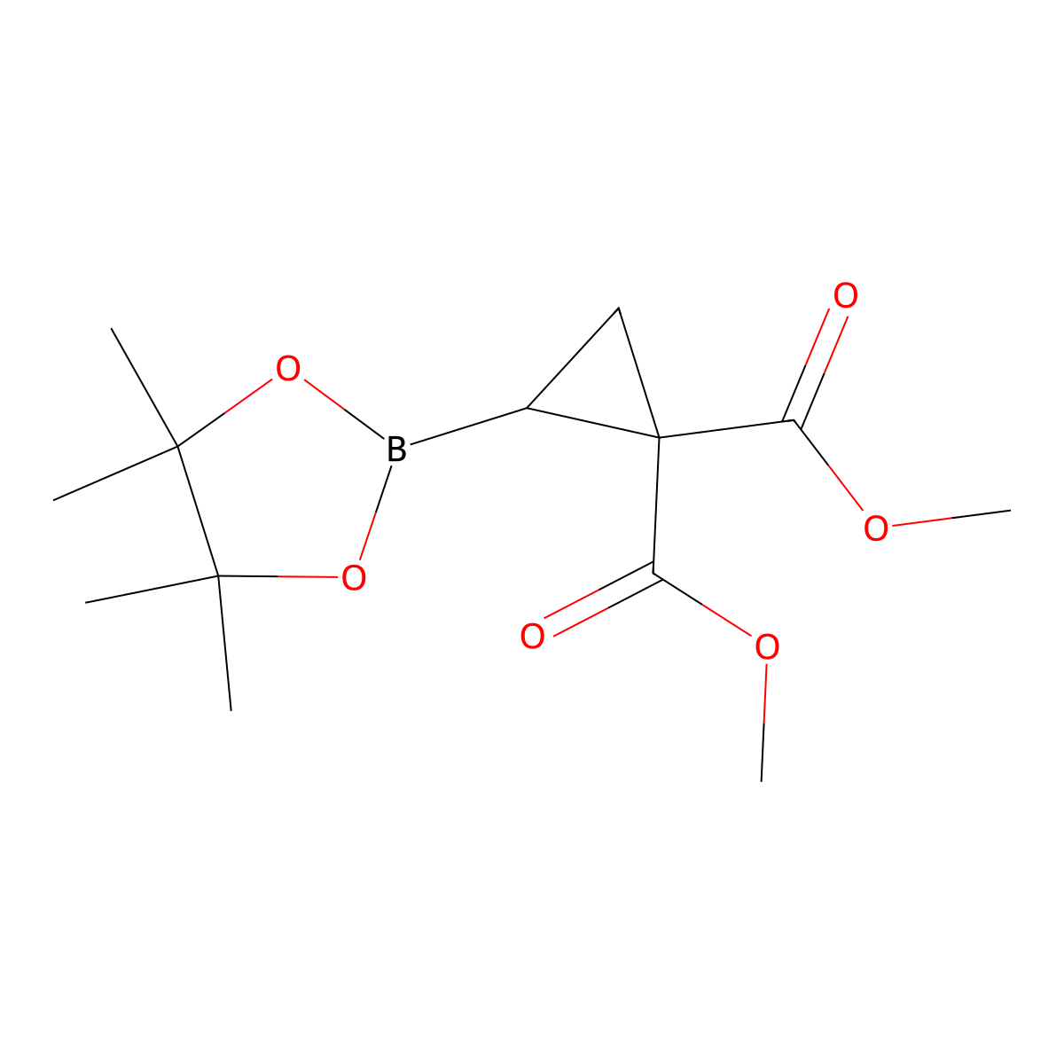 2,2-Bis(methoxycarbonyl)cyclopropylboronic acid pinacol ester molecular structure, CAS 570431-56-0