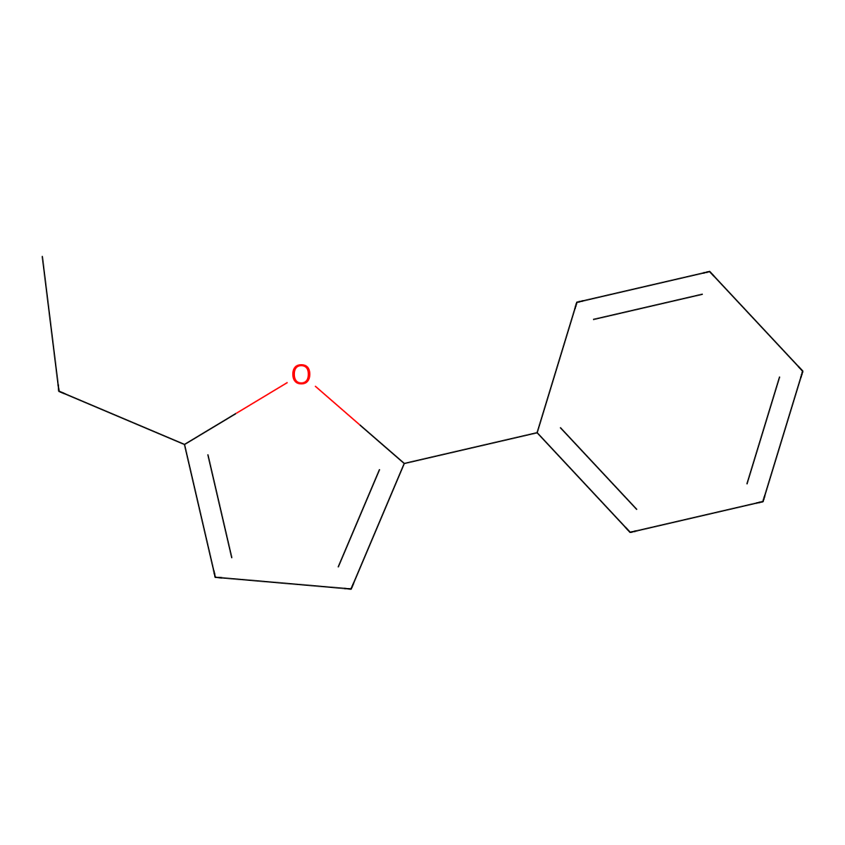 Furan, 2-ethyl-5-phenyl- molecular structure, CAS 57044-49-2