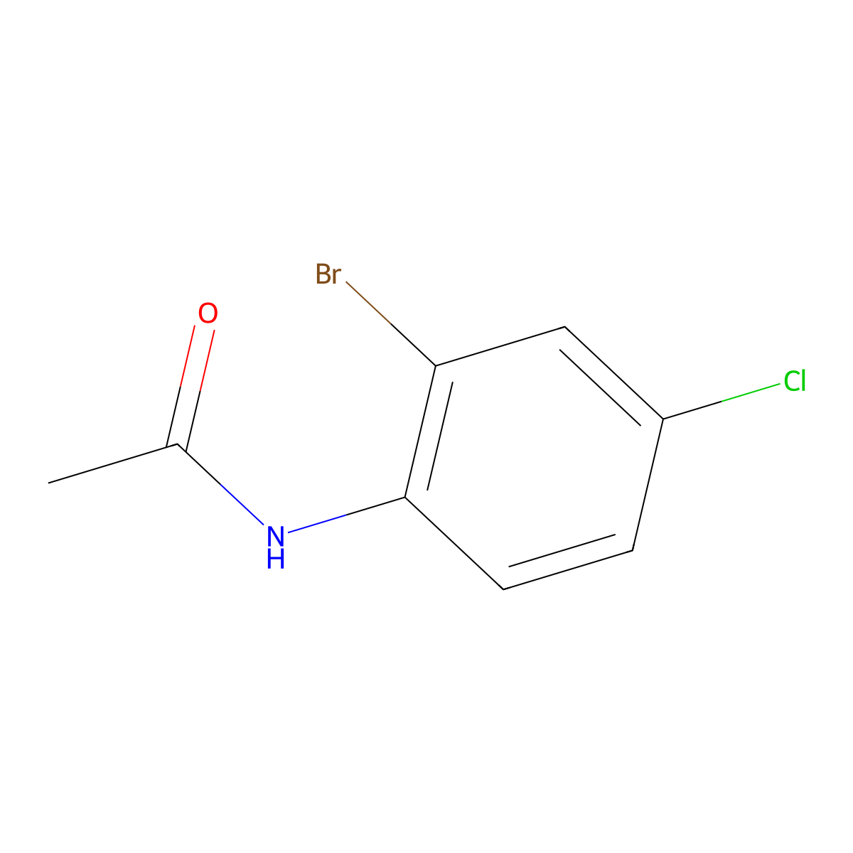 N-(2-bromo-4-chlorophenyl)acetamide molecular structure, CAS 57045-85-9