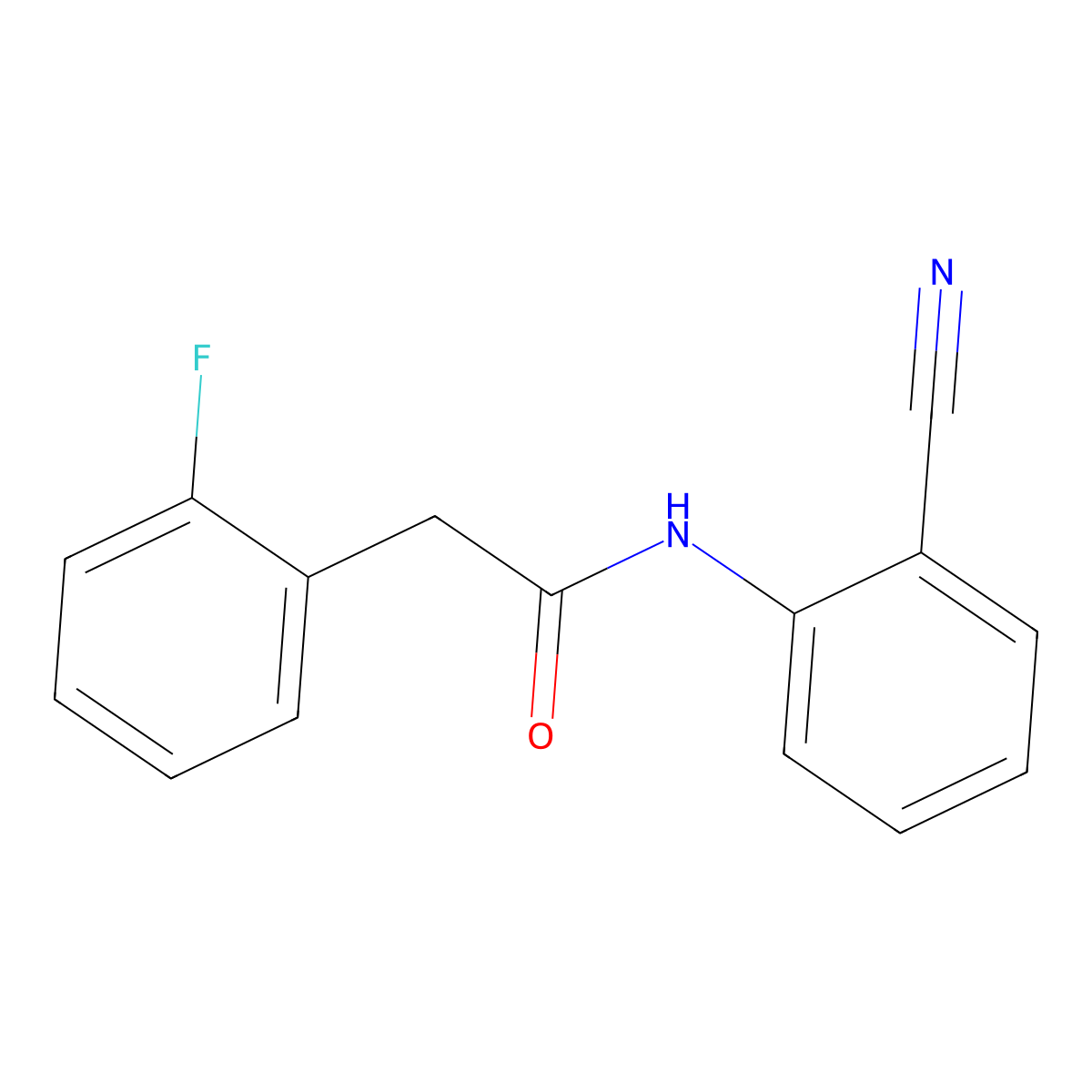 N-(2-cyanophenyl)-2-(2-fluorophenyl)acetamide molecular structure, CAS 57046-53-4