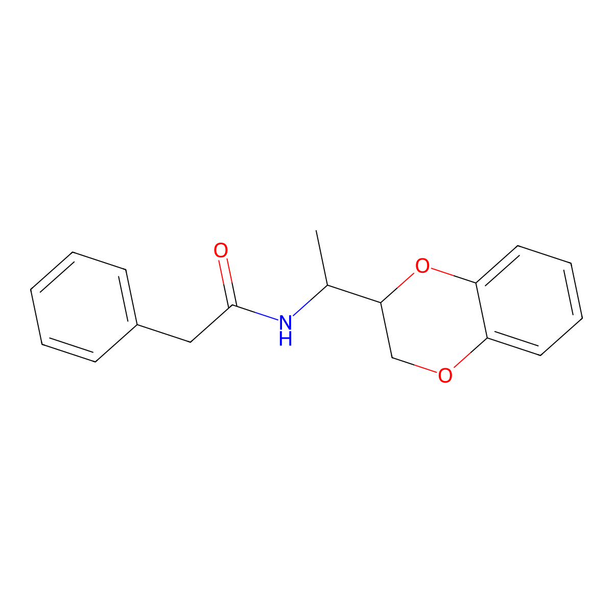 N-[1-(2,3-dihydro-1,4-benzodioxin-2-yl)ethyl]-2-phenylacetamide molecular structure, CAS 57047-91-3