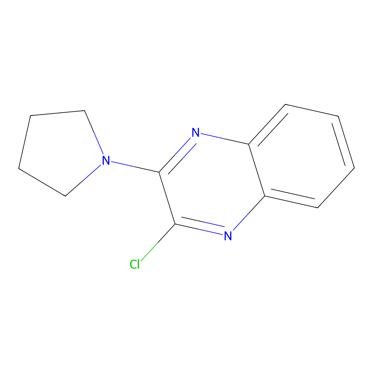 2-Chloro-3-(pyrrolidin-1-yl)quinoxaline molecular structure, CAS 57049-94-2