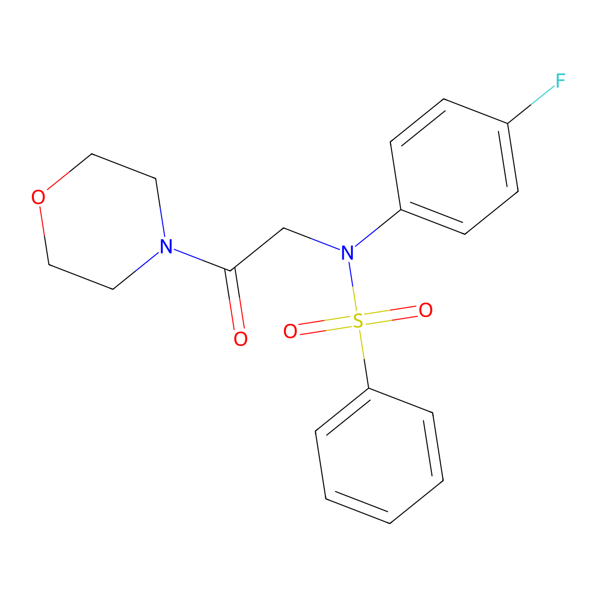 N-(4-Fluorophenyl)-N-(2-morpholin-4-YL-2-oxo-ethyl)benzenesulfonamide molecular structure, CAS 5705-77-1