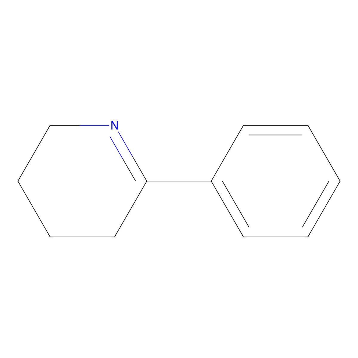 6-Phenyl-2,3,4,5-tetrahydropyridine molecular structure, CAS 57050-07-4