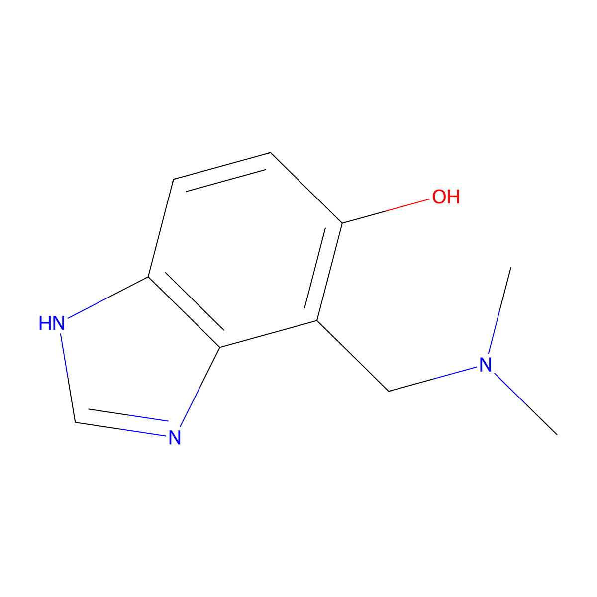 4-((dimethylamino)methyl)-1H-benzo[d]imidazol-5-ol molecular structure, CAS 57050-67-6