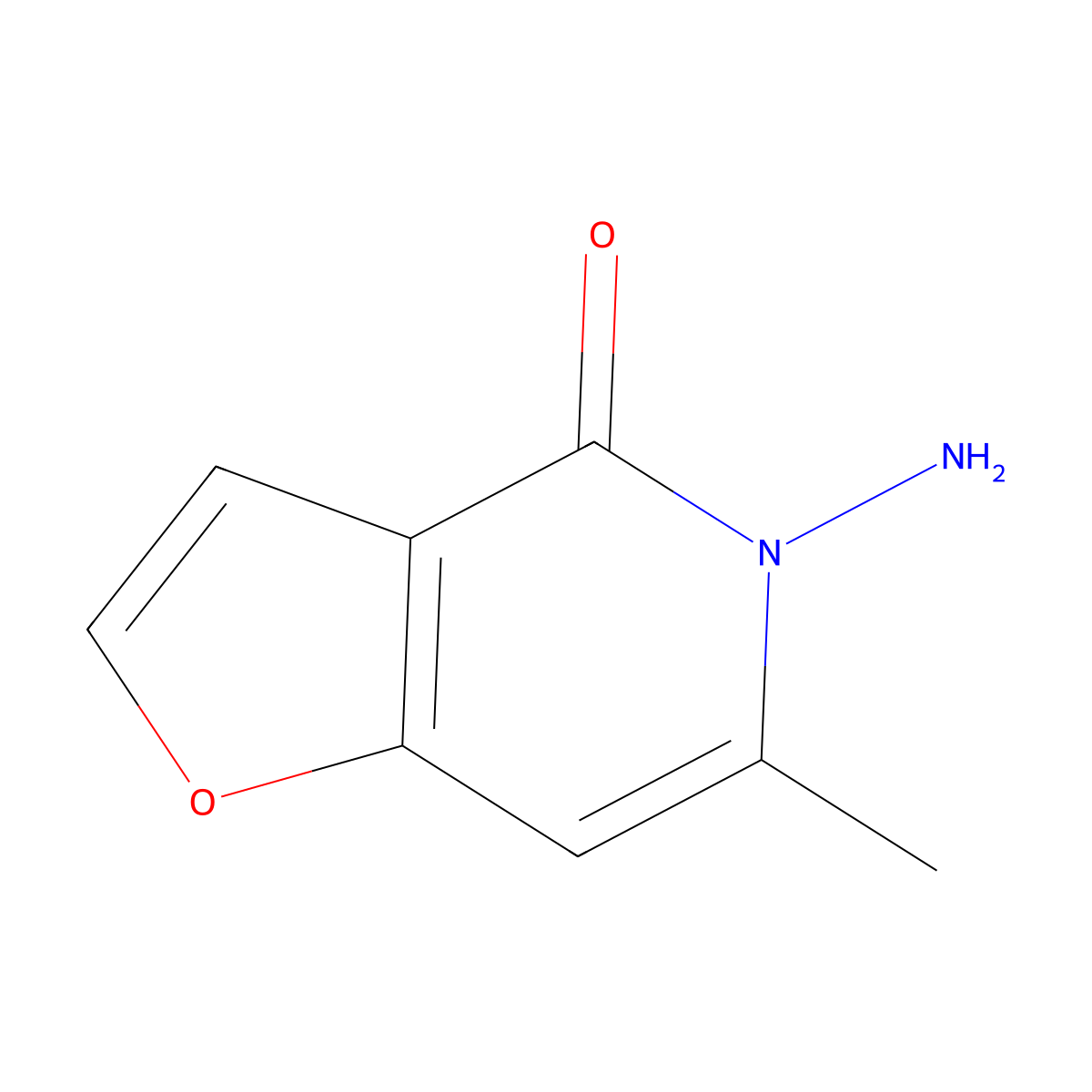 5-amino-6-methylfuro[3,2-c]pyridin-4(5H)-one molecular structure, CAS 57053-27-7