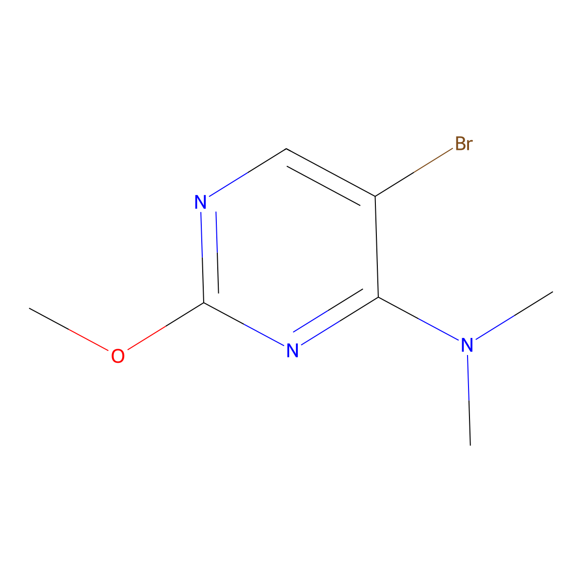 5-Bromo-2-methoxy-N,N-dimethylpyrimidin-4-amine molecular structure, CAS 57054-81-6
