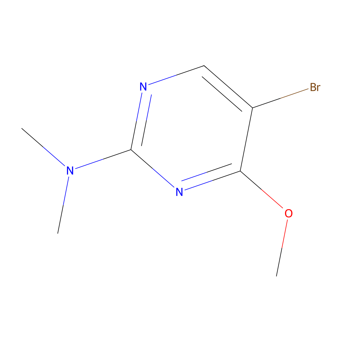5-bromo-4-methoxy-N,N-dimethylpyrimidin-2-amine molecular structure, CAS 57054-84-9