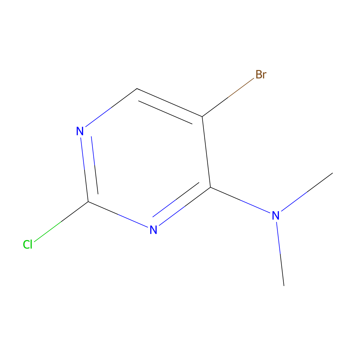 5-bromo-2-chloro-N,N-dimethylpyrimidin-4-amine molecular structure, CAS 57054-86-1