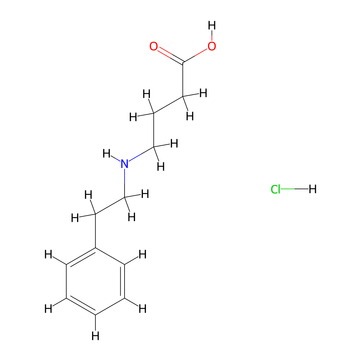 4-[(2-Phenylethyl)amino]butanoic acid hydrochloride molecular structure, CAS 57054-99-6