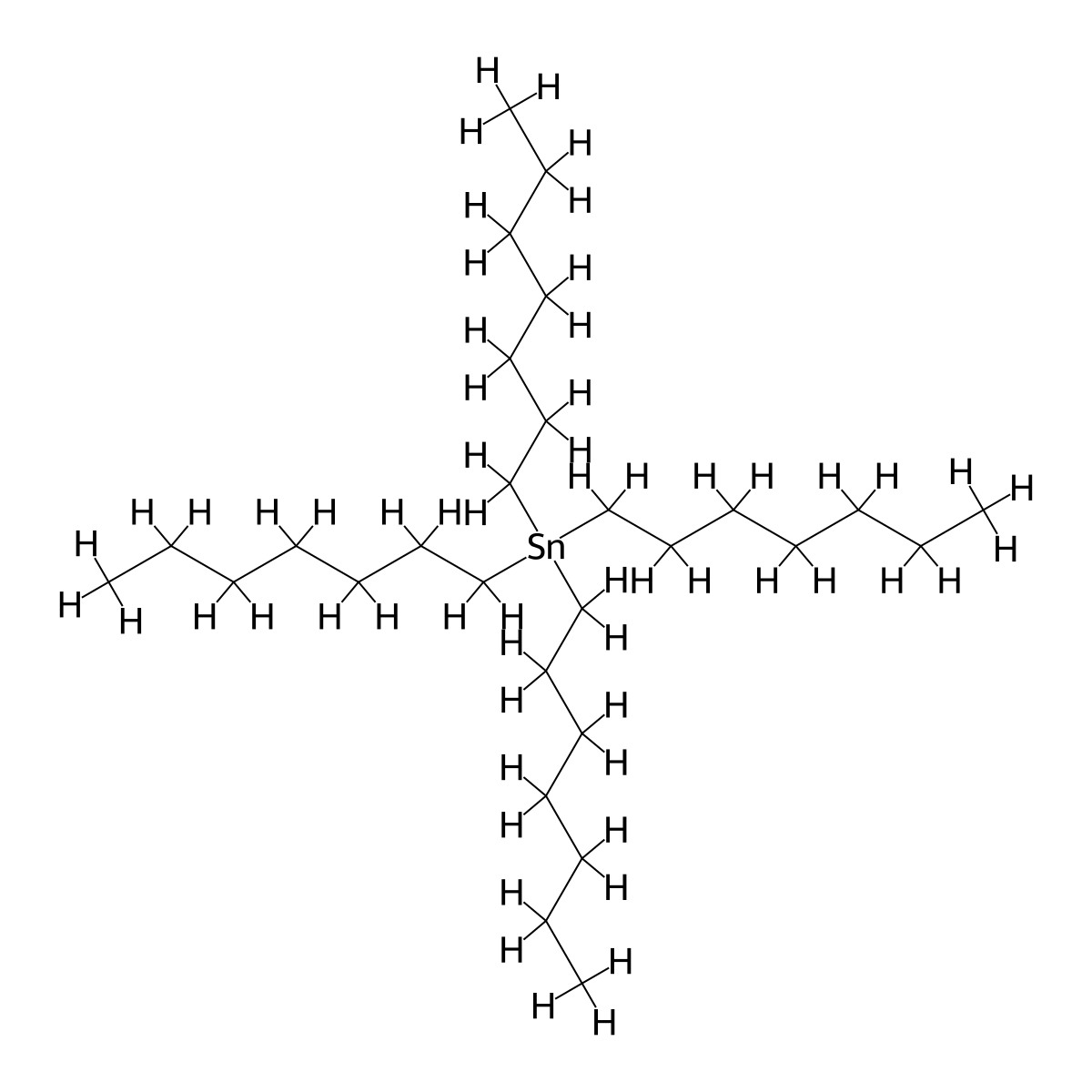 Stannane, tetraheptyl- molecular structure, CAS 57055-26-2