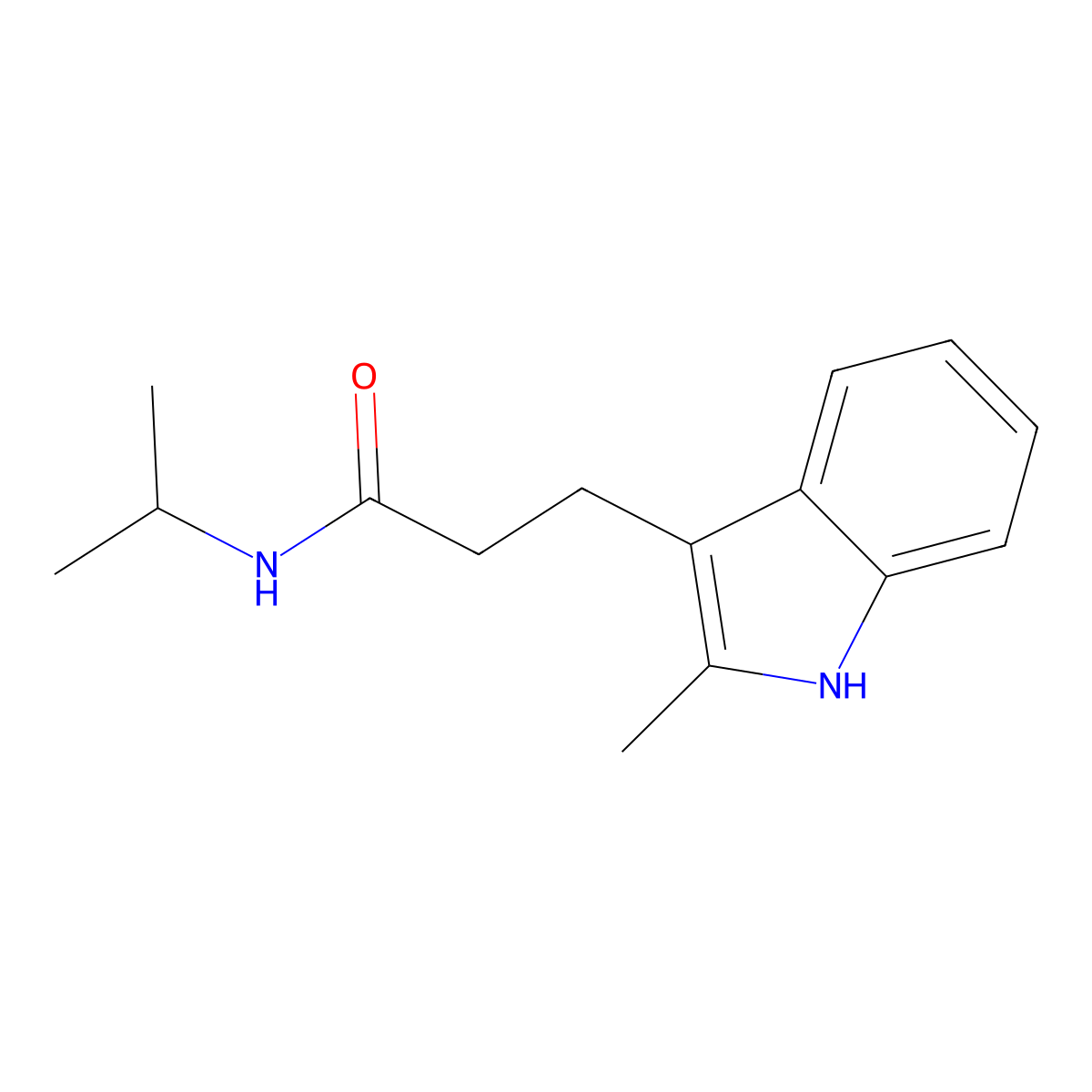 3-(2-methyl-1H-indol-3-yl)-N-propan-2-ylpropanamide molecular structure, CAS 57056-29-8