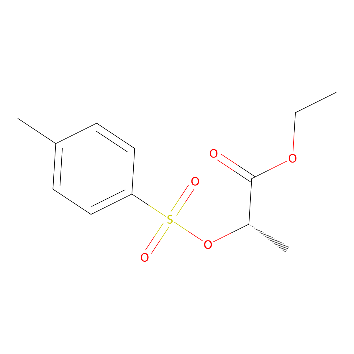 Ethyl (2S)-2-(((4-methylphenyl)sulfonyl)oxy)propanoate molecular structure, CAS 57057-80-4