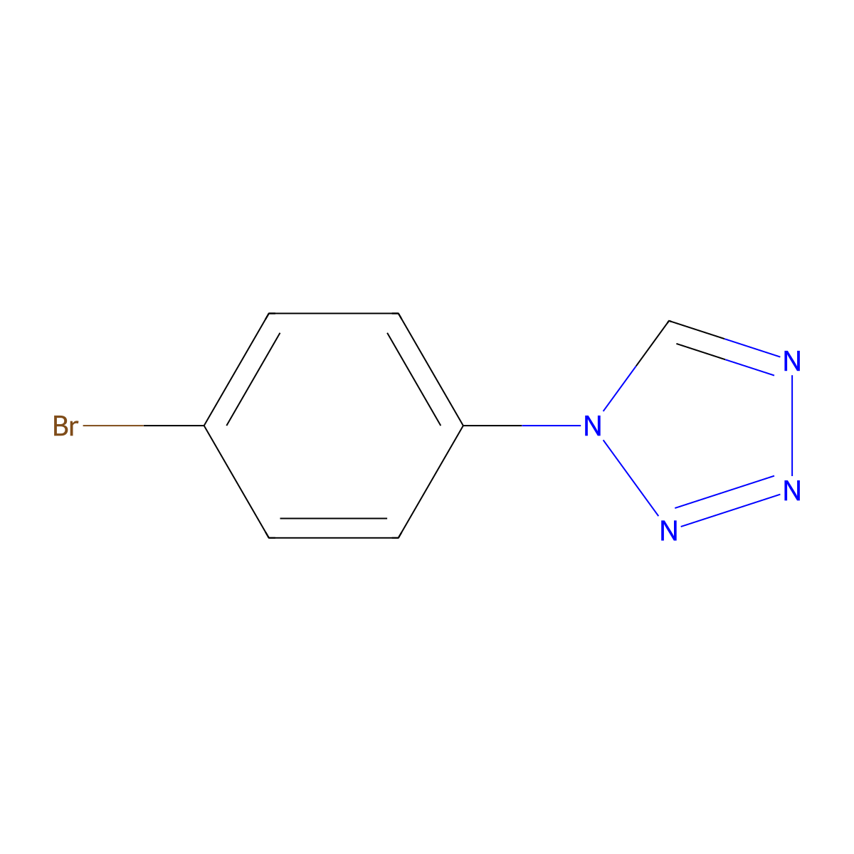 1-(4-bromophenyl)-1H-tetrazole molecular structure, CAS 57058-01-2