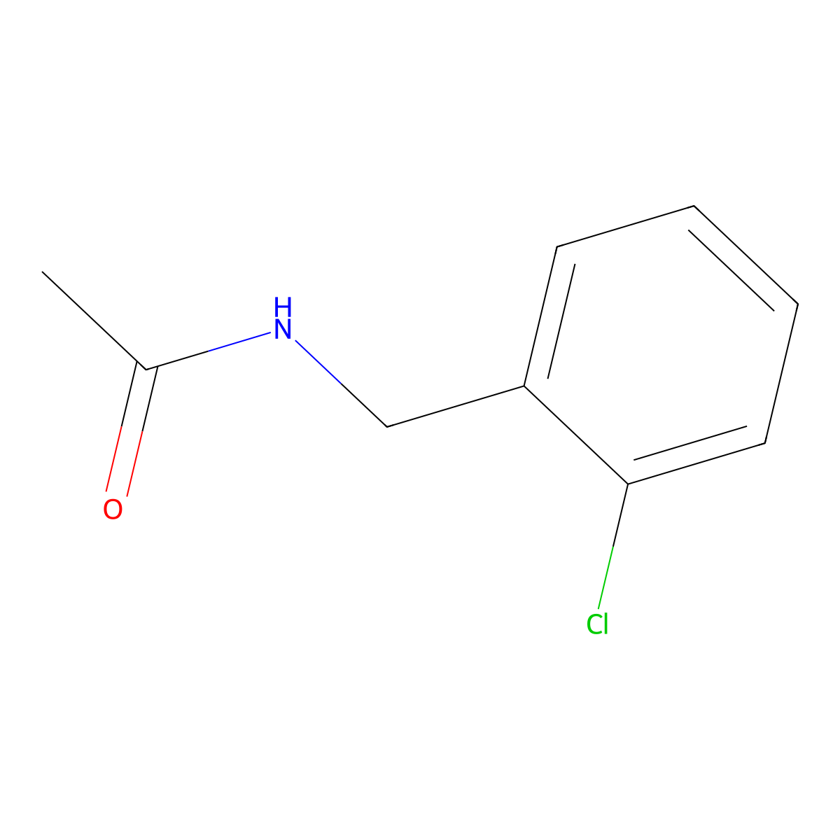 N-[(2-chlorophenyl)methyl]acetamide molecular structure, CAS 57058-32-9