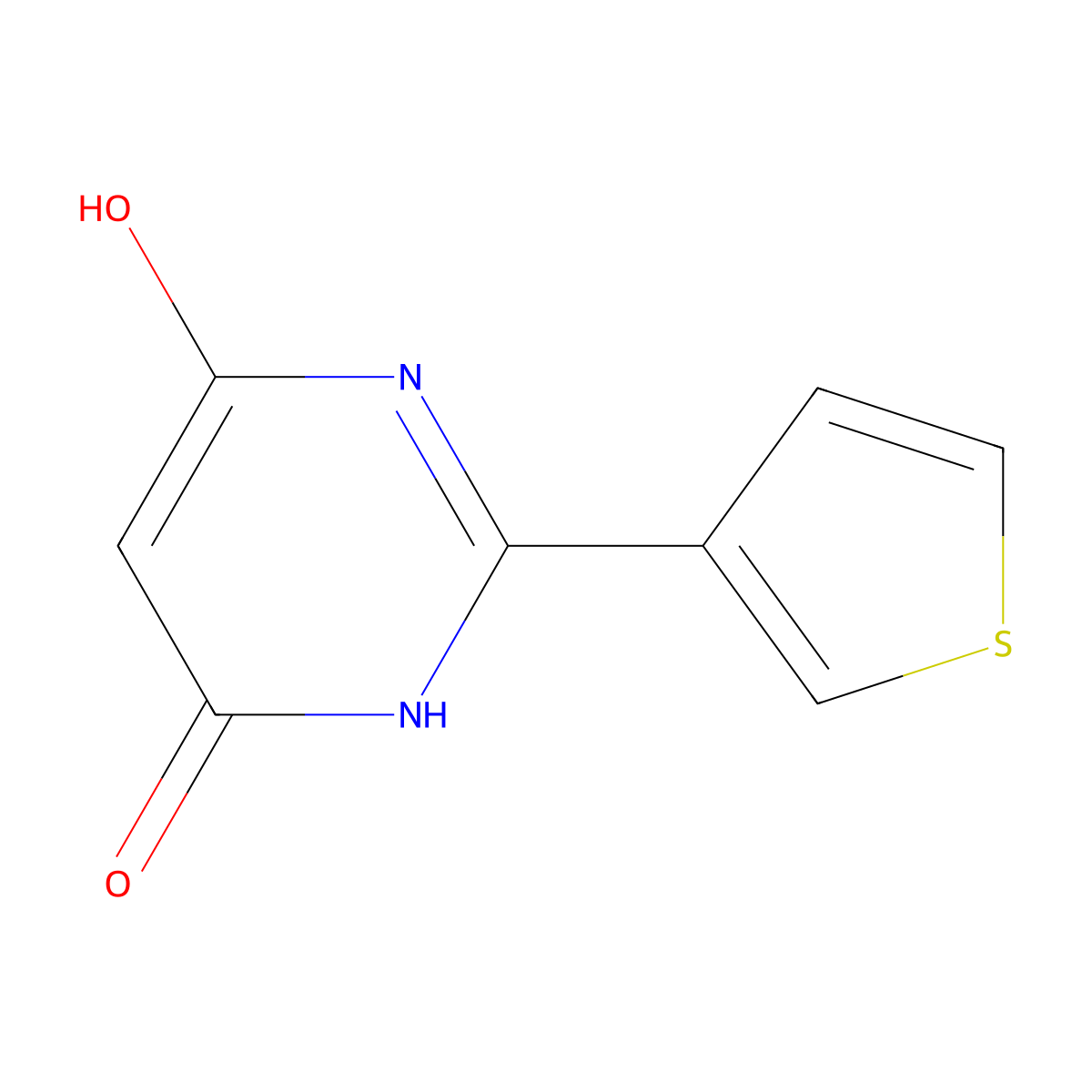 4(1H)-Pyrimidinone, 6-hydroxy-2-(3-thienyl)- molecular structure, CAS 57059-12-8