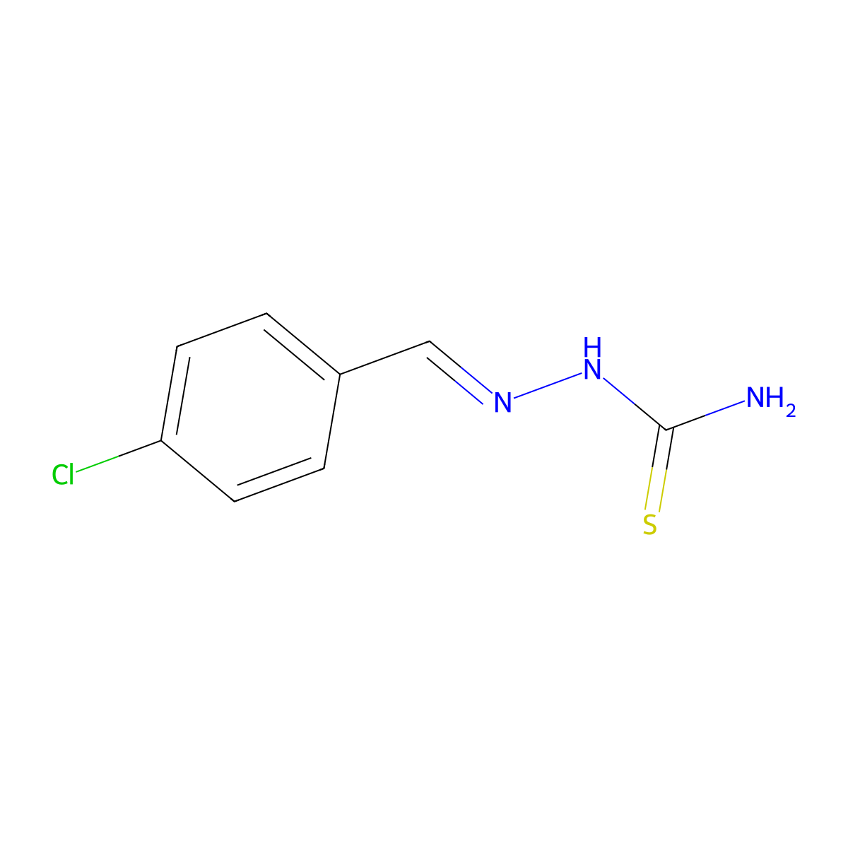 4-Chlorobenzaldehyde thiosemicarbazone molecular structure, CAS 5706-80-9
