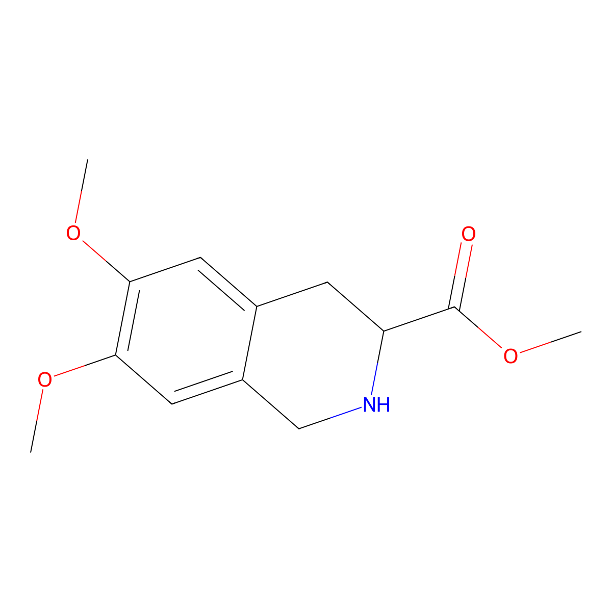 Methyl 1,2,3,4-tetrahydro-6,7-dimethoxy-3-isoquinolinecarboxylate molecular structure, CAS 57060-87-4