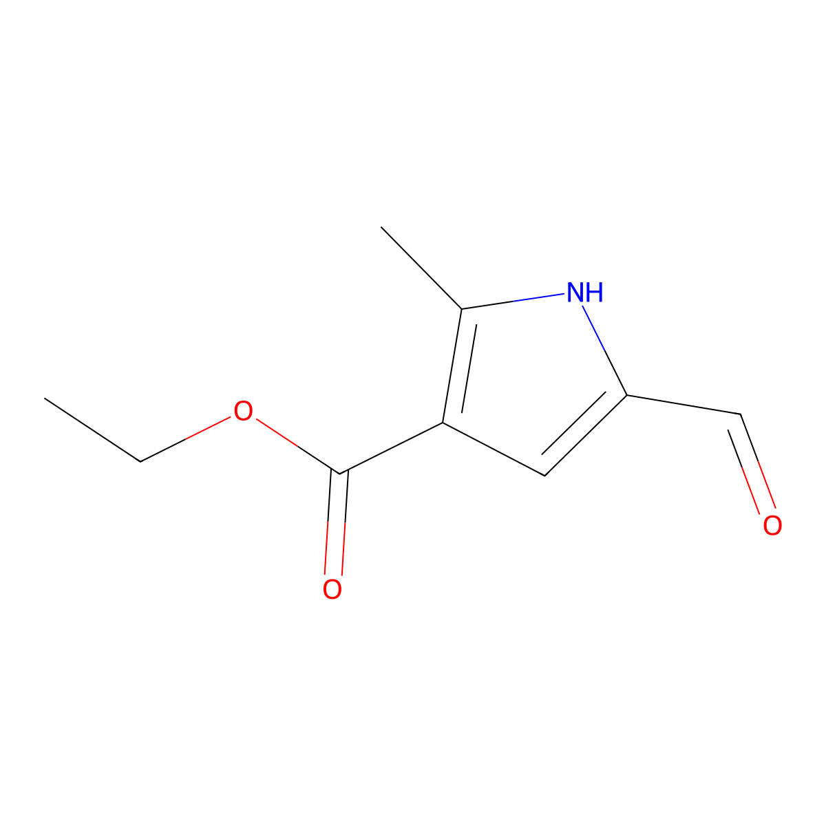 Ethyl 5-formyl-2-methyl-1h-pyrrole-3-carboxylate molecular structure, CAS 57061-48-0