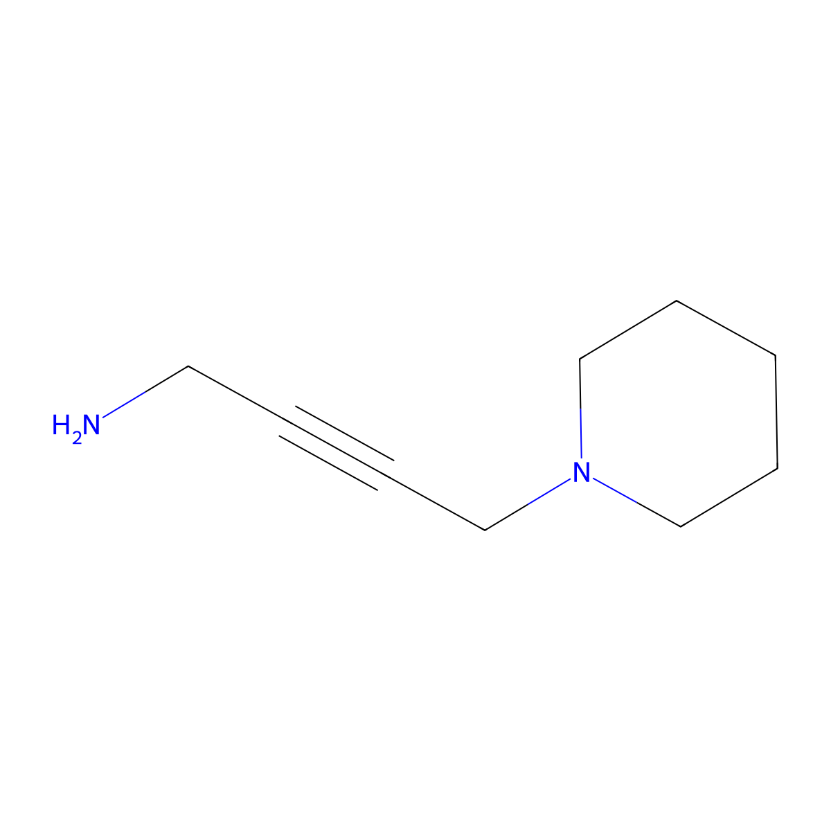 4-(Piperidin-1-yl)but-2-yn-1-amine molecular structure, CAS 57061-80-0