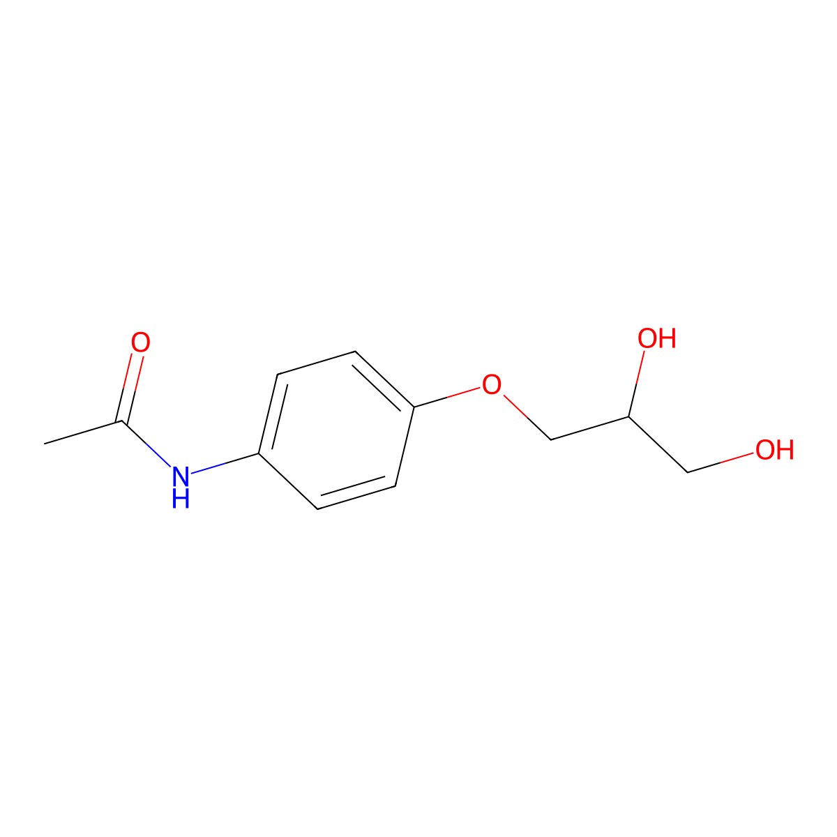 1,2-Propanediol, 3-(p-acetamidophenoxy)- molecular structure, CAS 57064-98-9