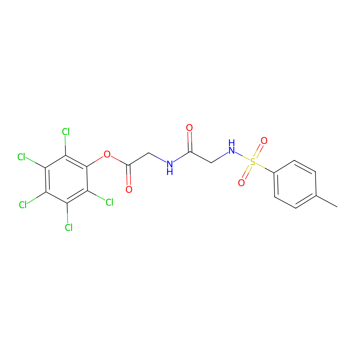 (2,3,4,5,6-Pentachlorophenyl) 2-[[2-[(4-methylphenyl)sulfonylamino]acetyl]amino]acetate molecular structure, CAS 57066-12-3