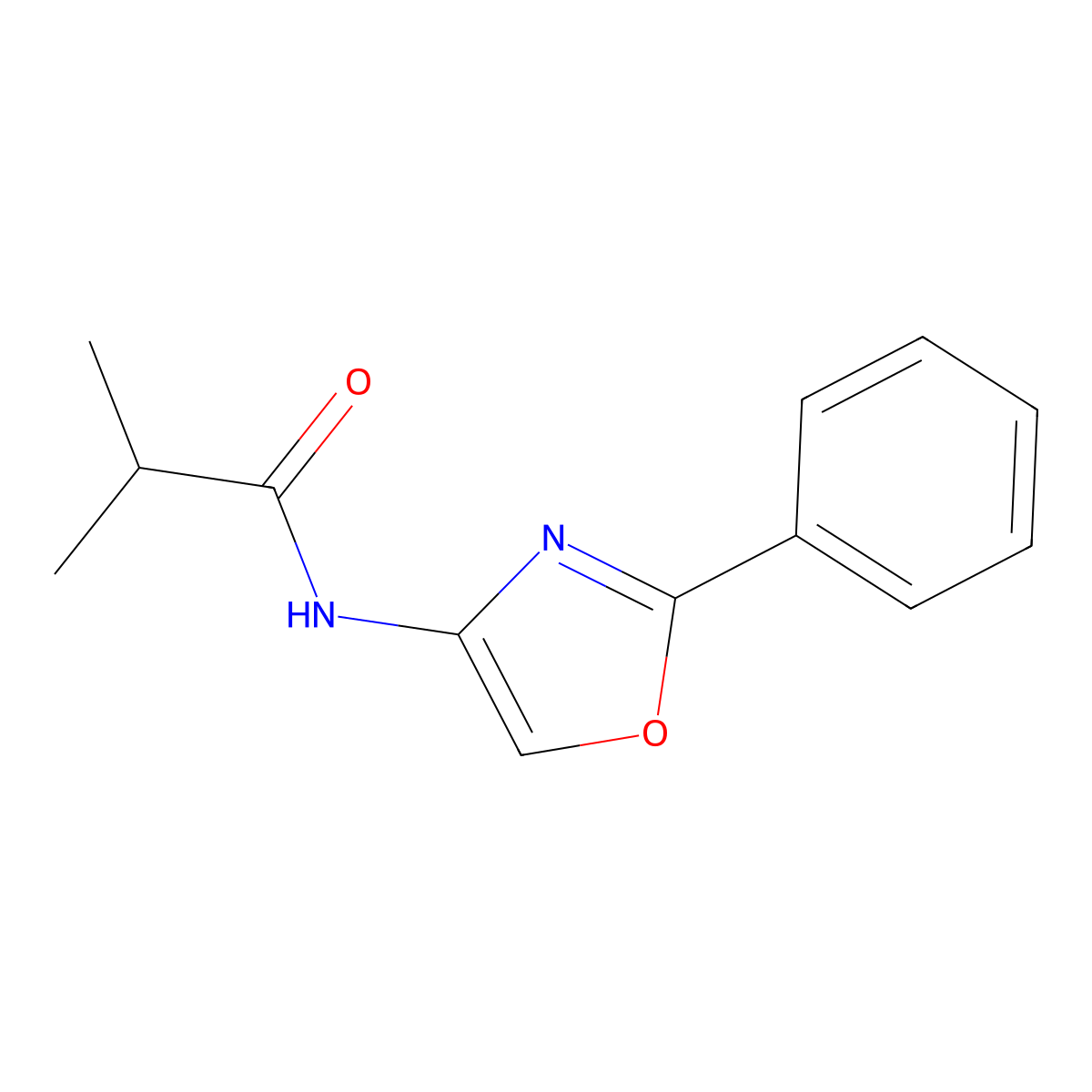 N-(2-Phenyloxazol-4-yl)isobutyramide molecular structure, CAS 57069-11-1