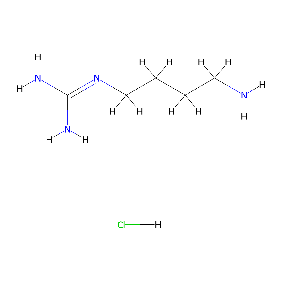 1-(4-Aminobutyl)guanidine hydrochloride molecular structure, CAS 57069-84-8
