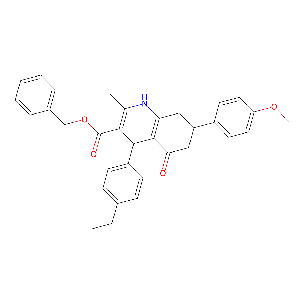 Benzyl 4-(4-ethylphenyl)-7-(4-methoxyphenyl)-2-methyl-5-oxo-1,4,5,6,7,8-hexahydroquinoline-3-carboxylate molecular structure, CAS 5707-74-4