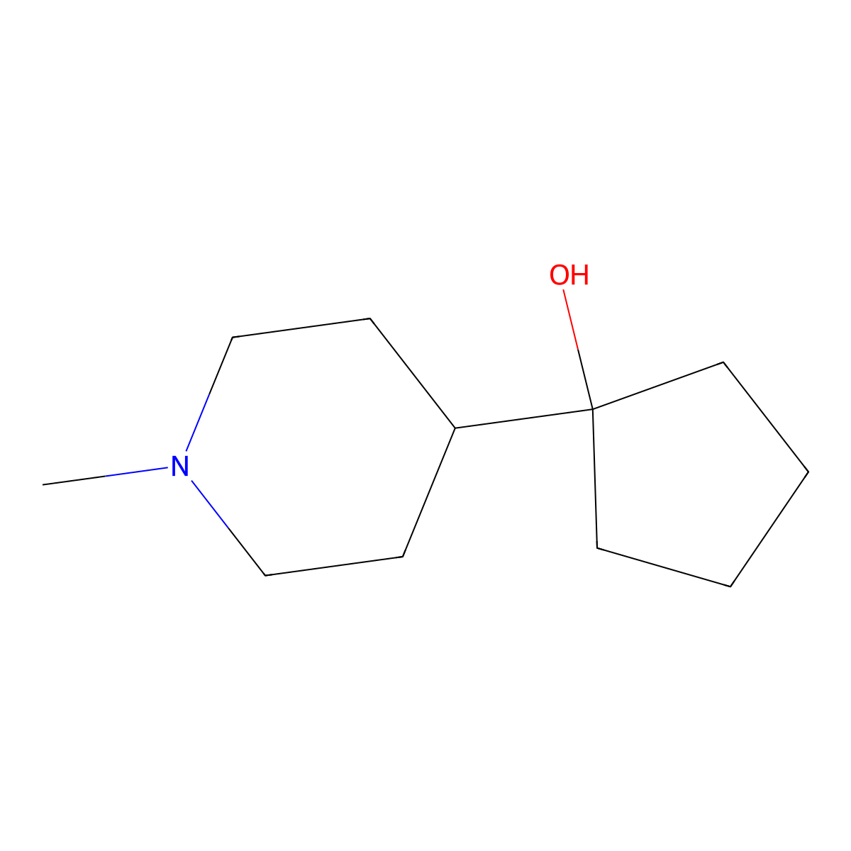 1-(1-Methylpiperidin-4-YL)cyclopentan-1-OL molecular structure, CAS 57070-54-9