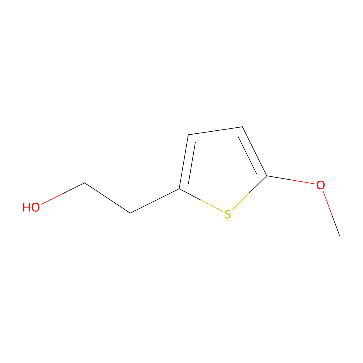 2-(5-Methoxythiophen-2-yl)ethan-1-ol molecular structure, CAS 57070-79-8