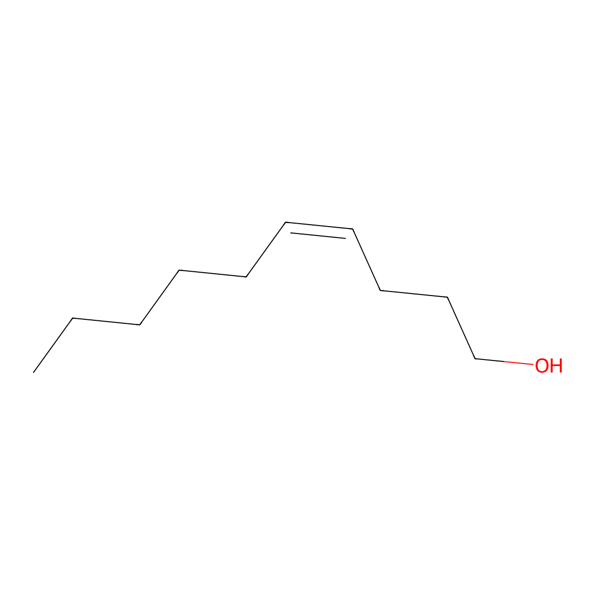 4-Decenol, (4Z)- molecular structure, CAS 57074-37-0