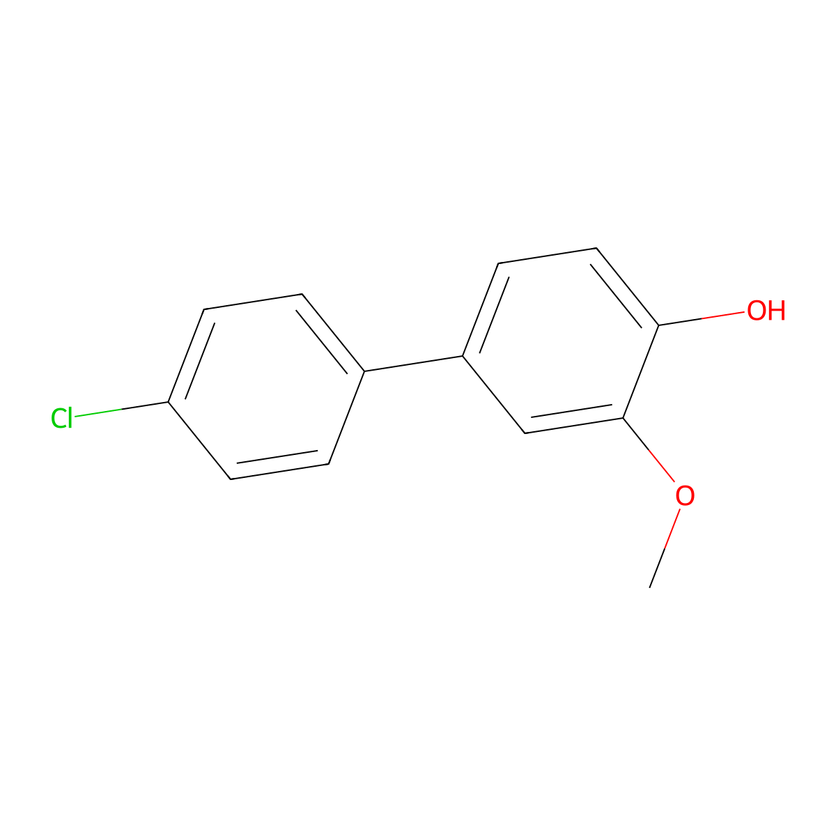 4-(4-Chlorophenyl)-2-methoxyphenol molecular structure, CAS 57074-44-9