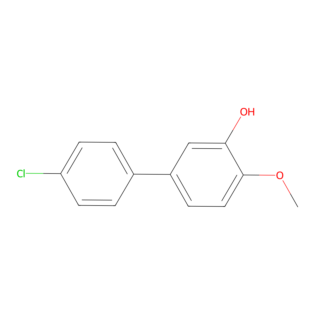 5-(4-Chlorophenyl)-2-methoxyphenol molecular structure, CAS 57074-45-0