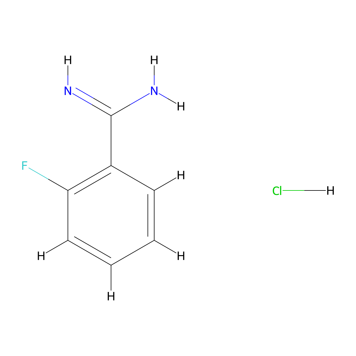 2-Fluorobenzamidine hydrochloride molecular structure, CAS 57075-81-7
