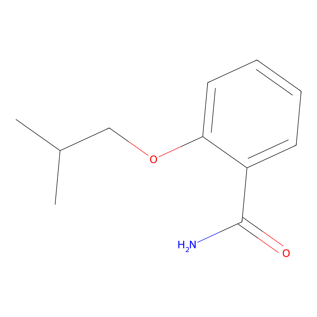 2-(2-Methylpropoxy)benzamide molecular structure, CAS 57076-07-0