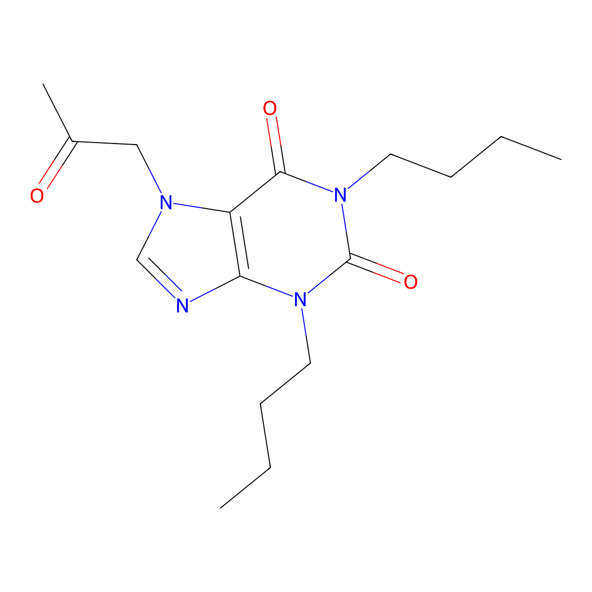 Denbufylline molecular structure, CAS 57076-71-8